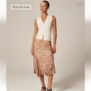 NWT J.Crew Leopard Cheetah Animal Print Gwyneth flounce-hem skirt Size SP